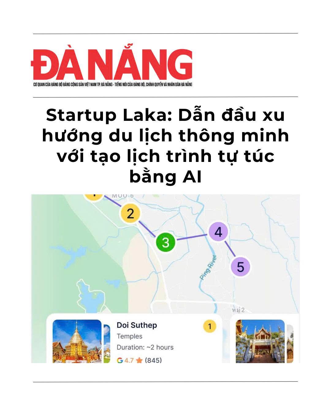 [Báo Đà Nẵng] Startup Laka dẫn đầu xu hướng du lịch thông minh với tạo lịch trình tự túc bằng AI
