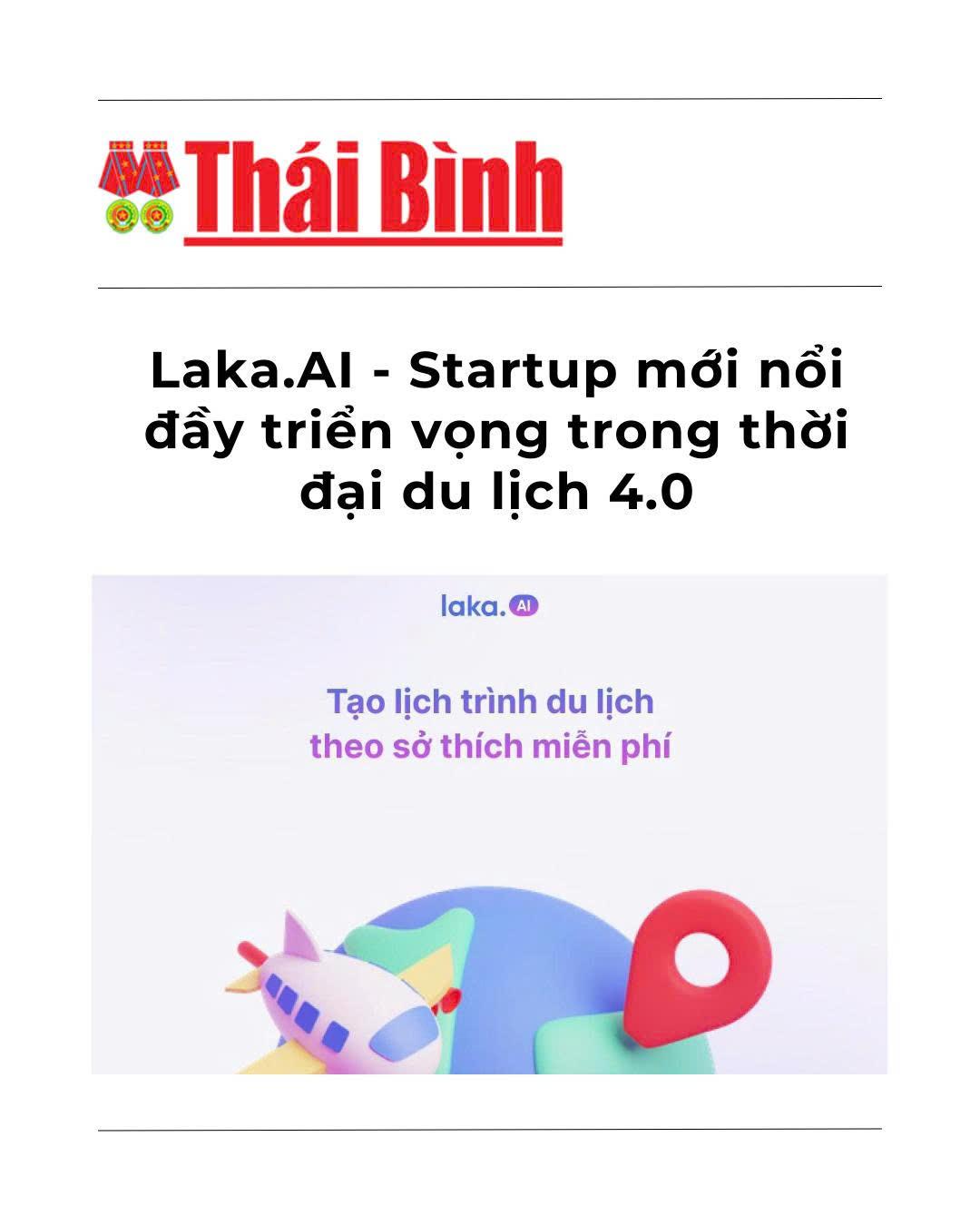 [Báo Thái Bình] Laka AI - Startup mới nổi đầy triển vọng trong thời đại du lịch 4.0